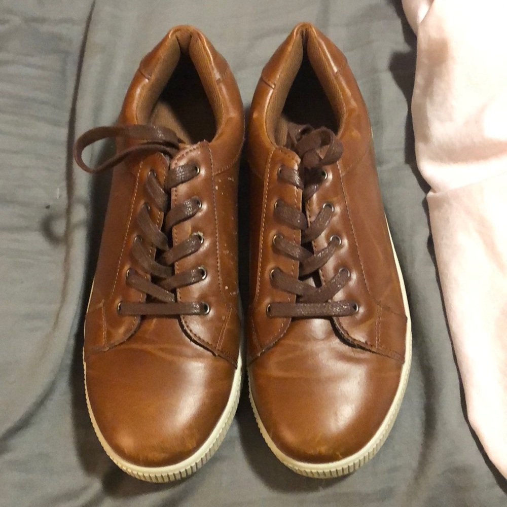Brown leather shoes
